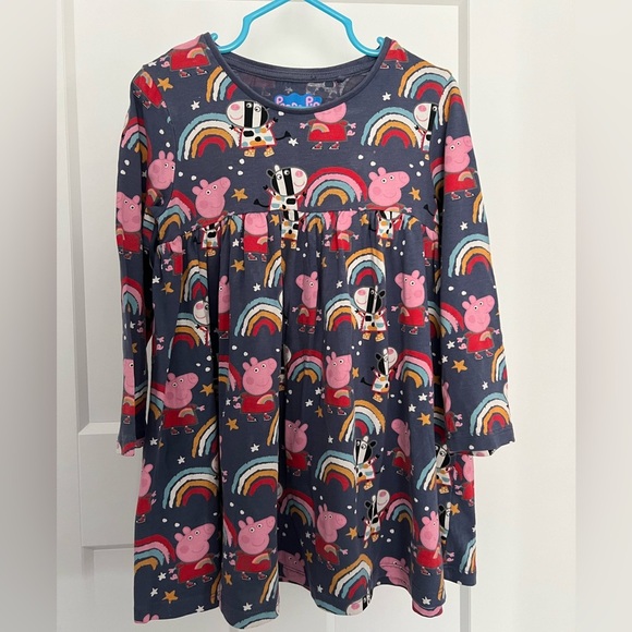 Peppa Pig Other - Next Peppa Pig: Long Sleeve Peppa Rainbow pattern Girls Dress: Size 2-3 years